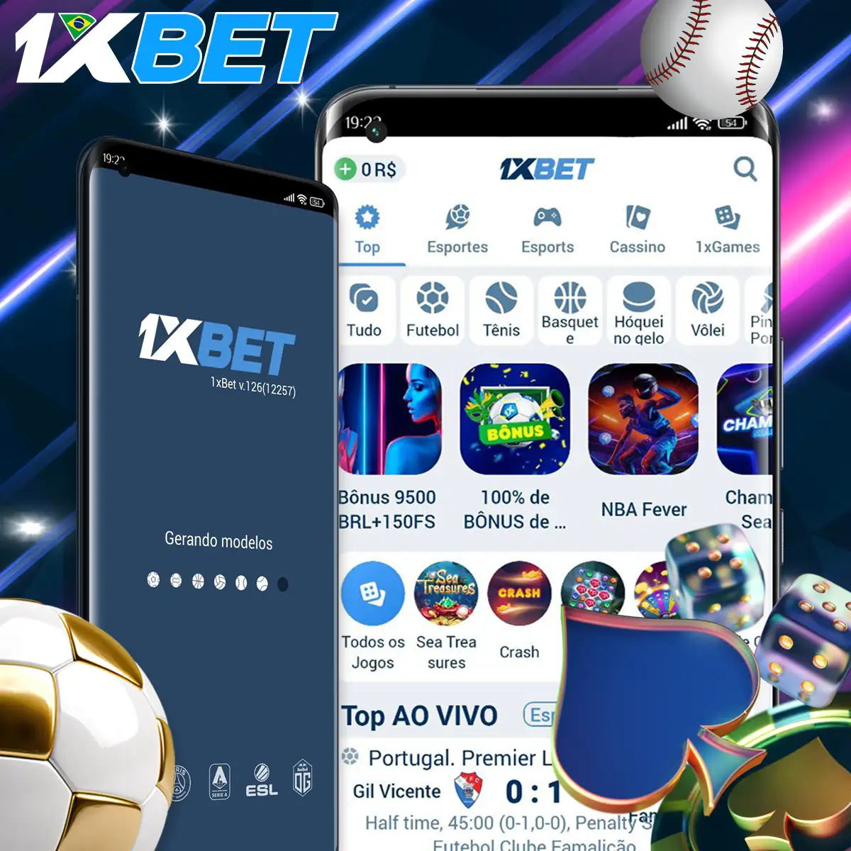 Aplicação móvel 1xBet.