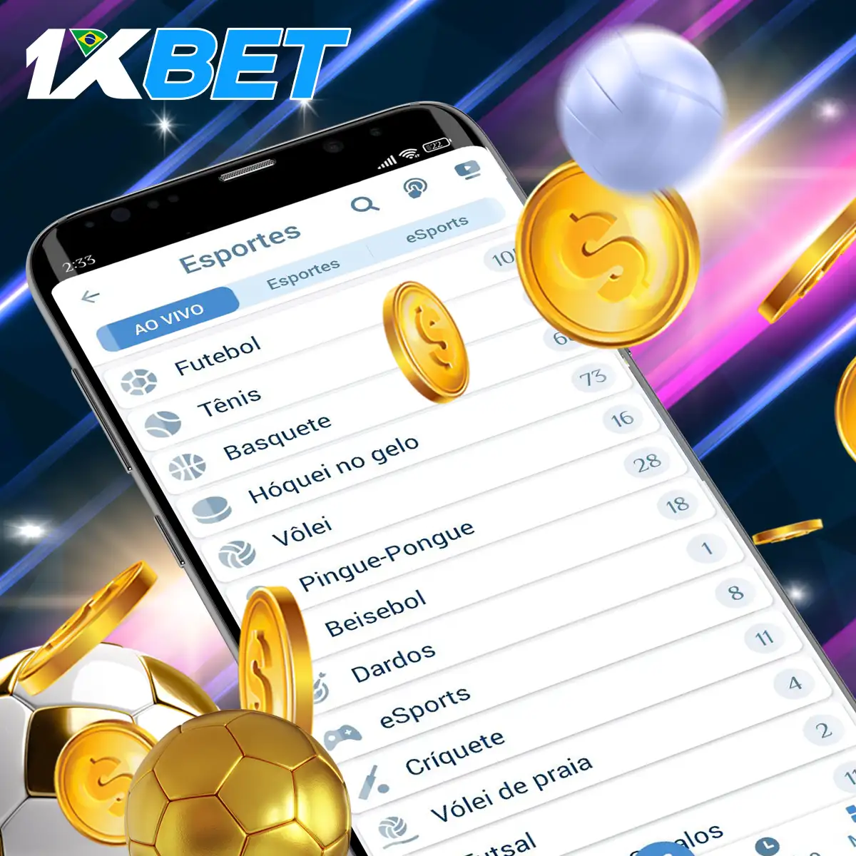 Apostas em Ao Vivo na plataforma 1xBet no Brasil.