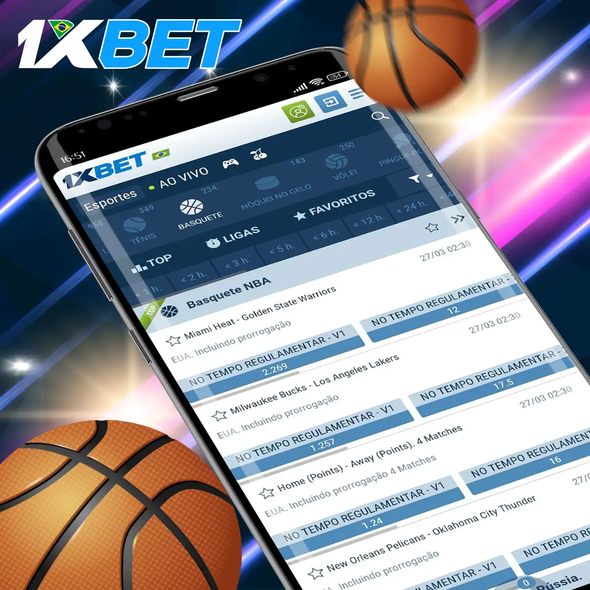 Apostas em basquete na plataforma 1xBet no Brasil.