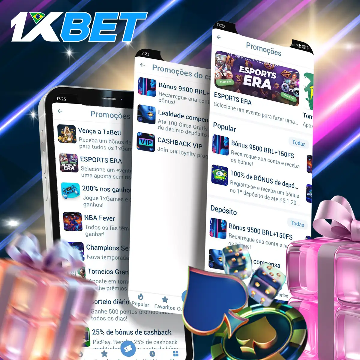 Bónus e promoções na aplicação 1xBet