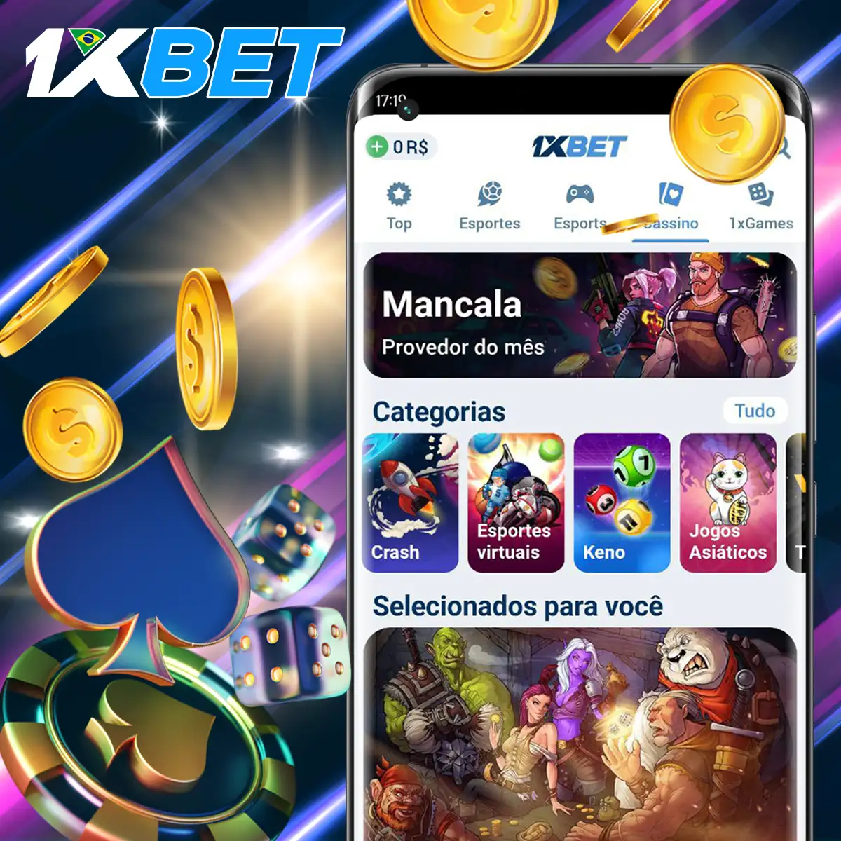 Casino na plataforma 1xBet.