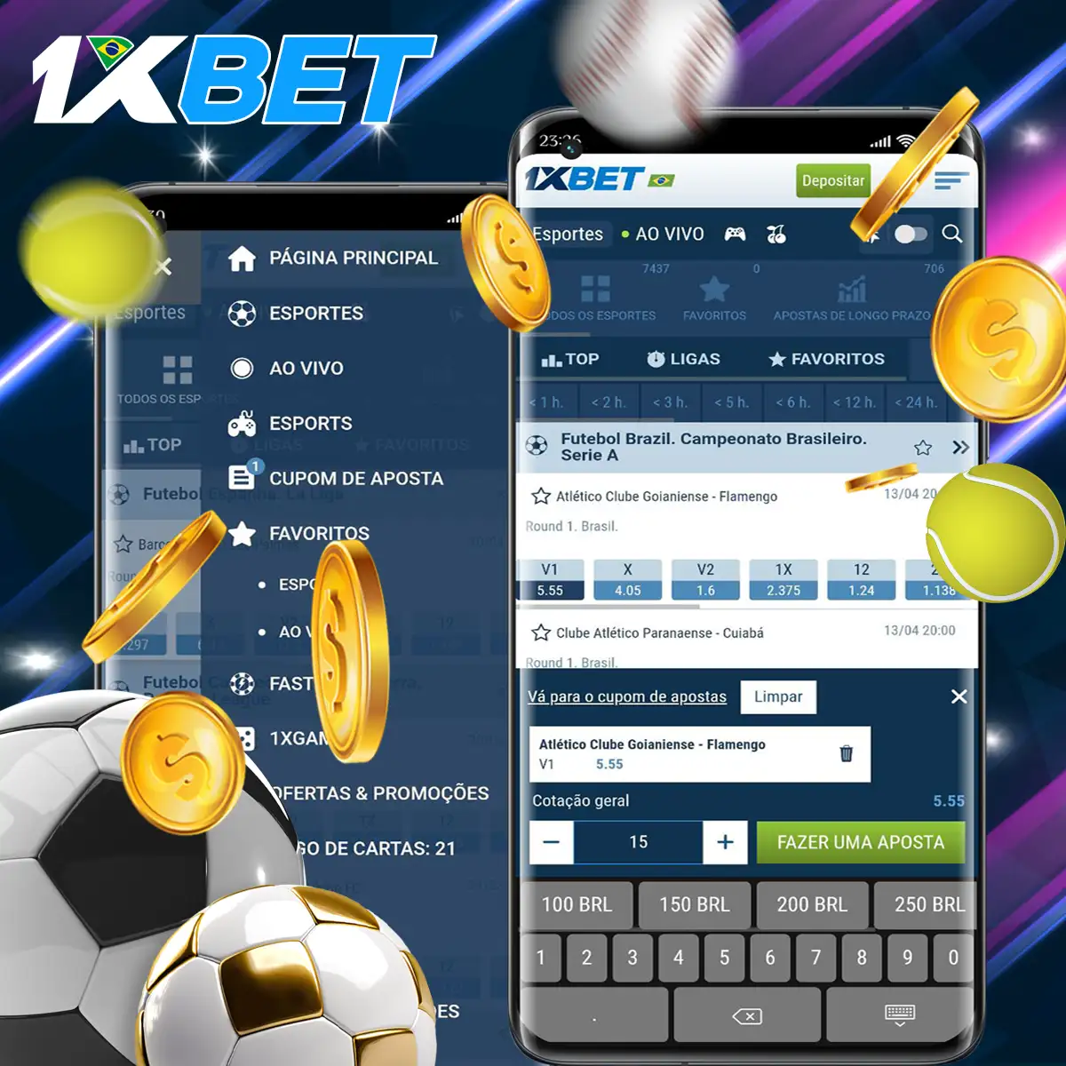 Diferentes mercados de apostas 1xBet