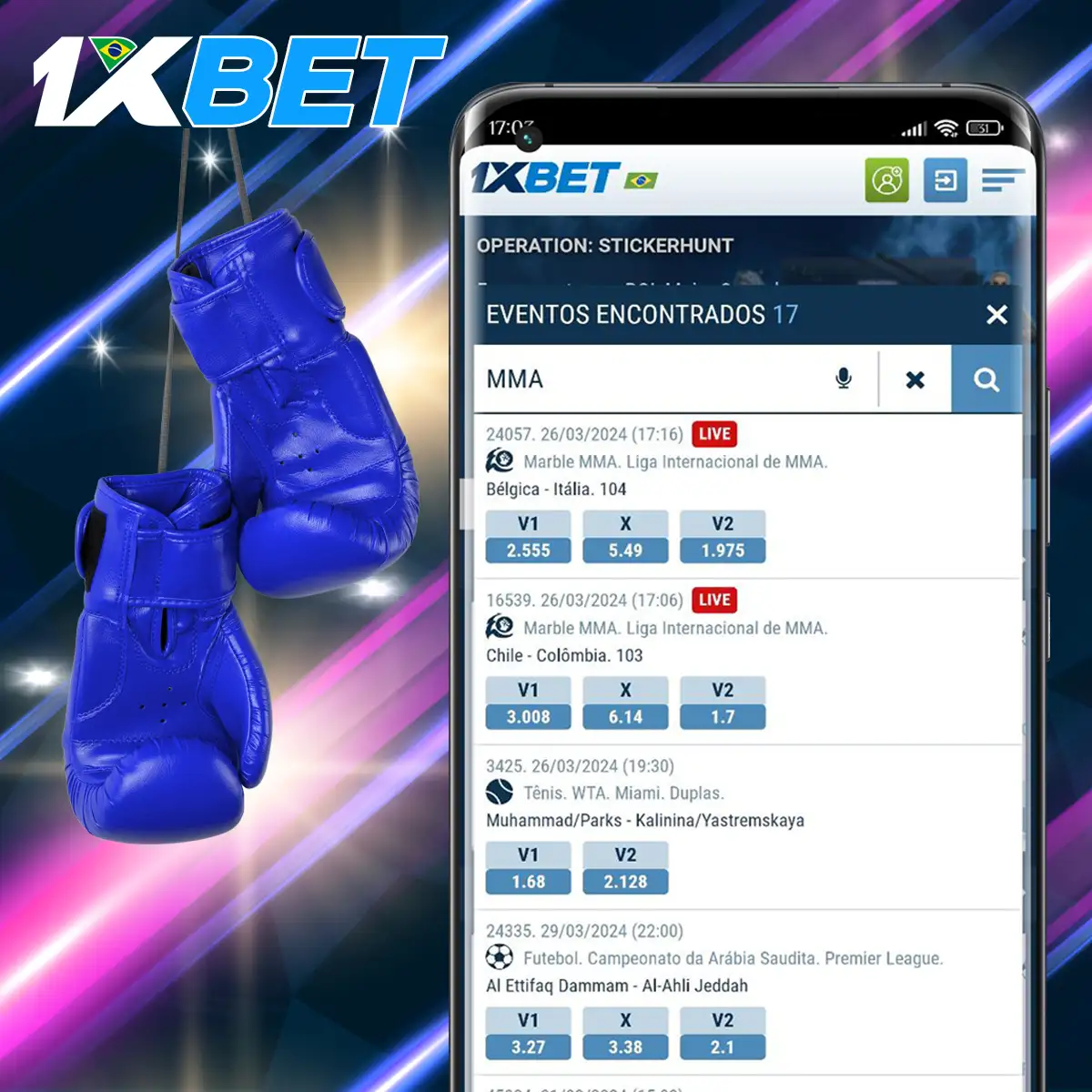 Apostas em MMA na plataforma 1xBet no Brasil.