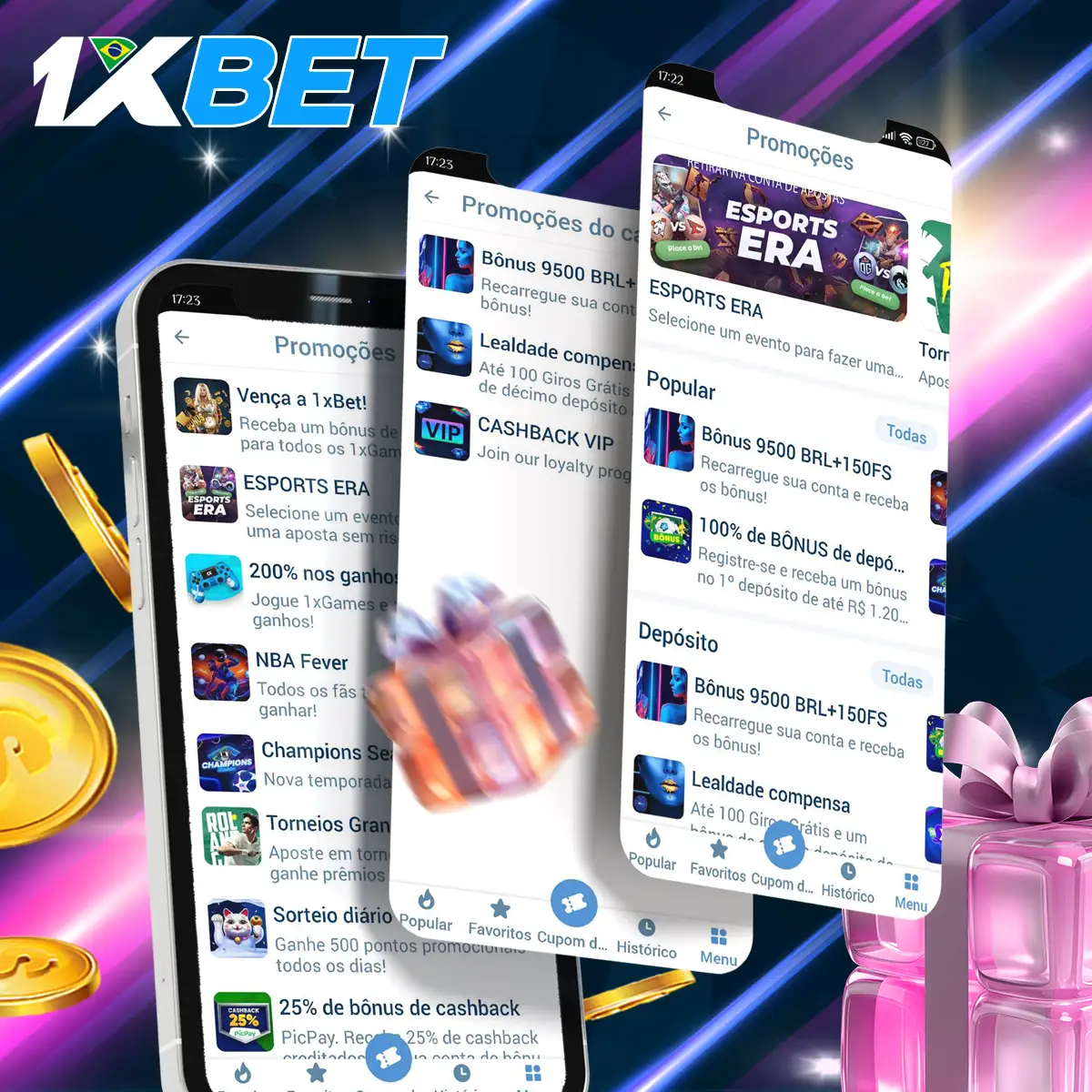 1xBet tem muitas promoções e ofertas especiais.