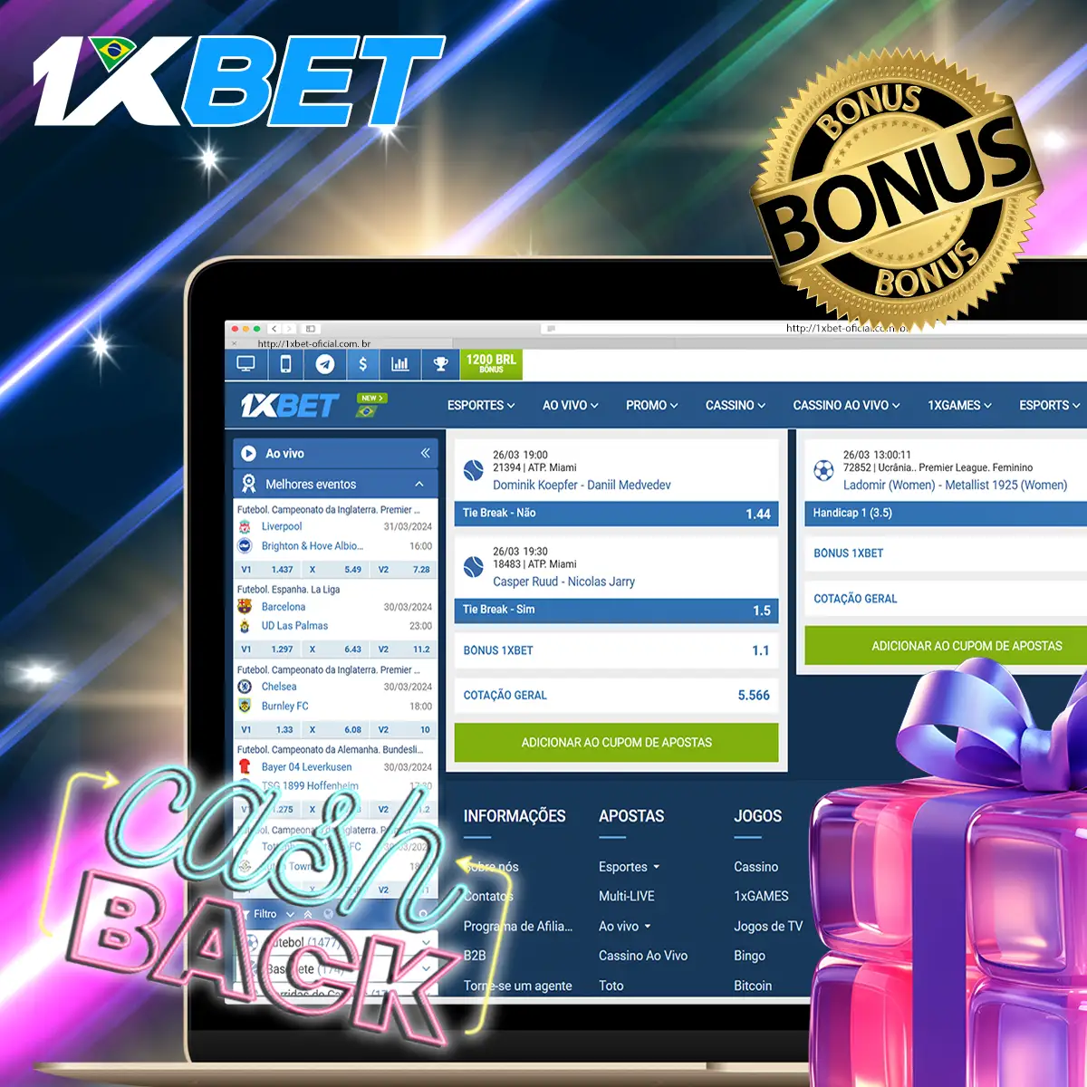 Cashback no programa de fidelidade 1xBet.