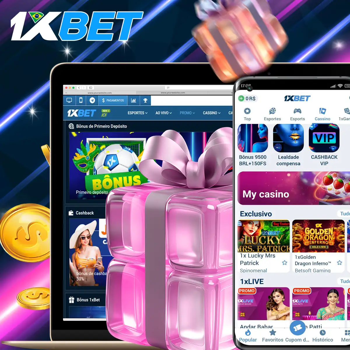 Vários programas de bónus 1xBet