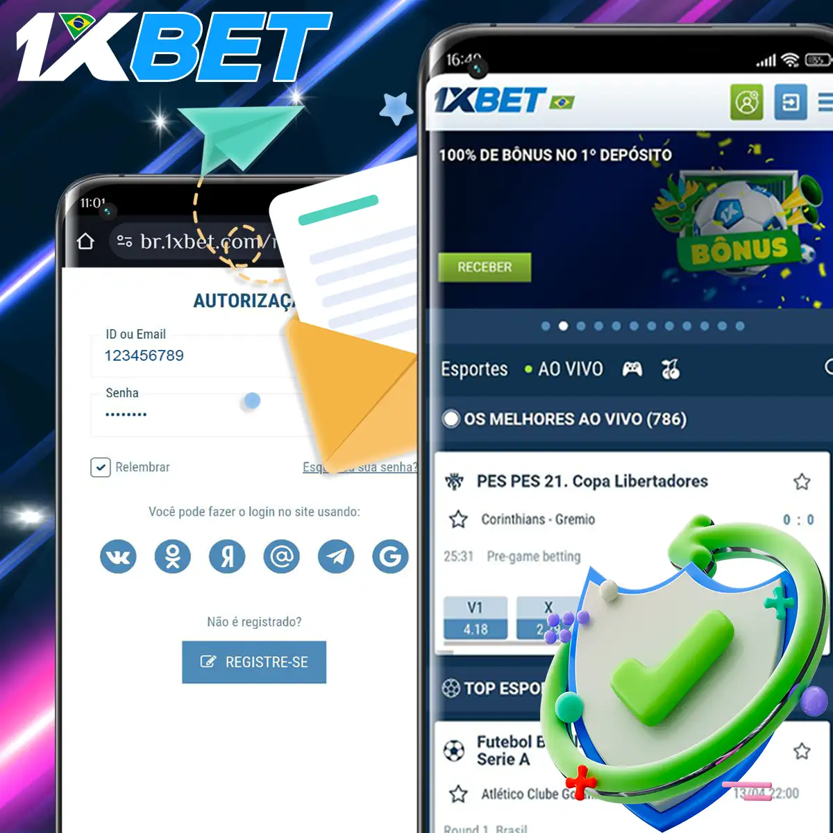 Processo de verificação obrigatório na 1xBet.